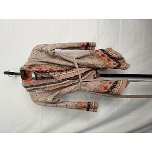 Sparrow Beige and Orange Patterned Cardigan
